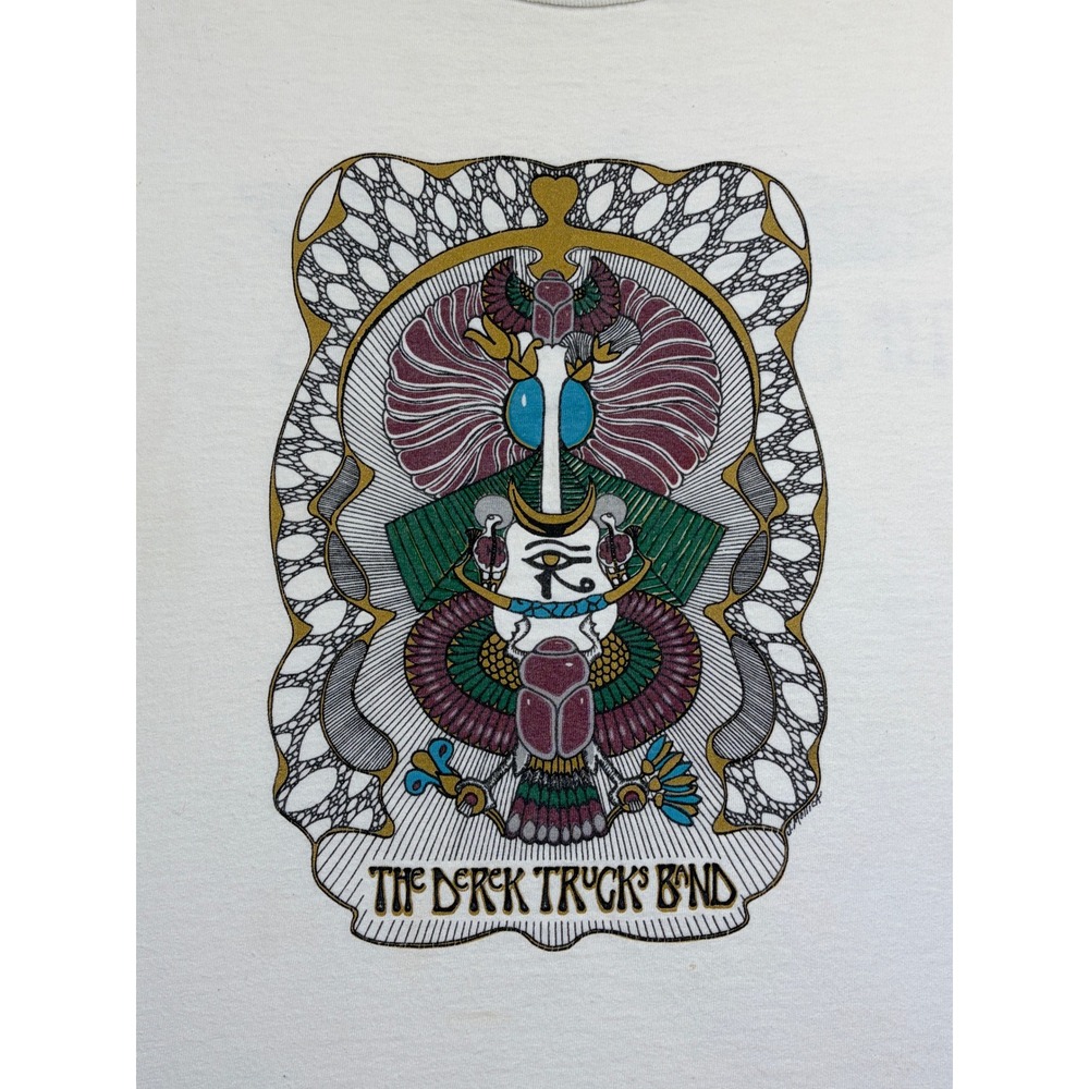 Vintage Jerzees White The Derek Trucks Band Graphic T-Shirt Mens XL Excellent